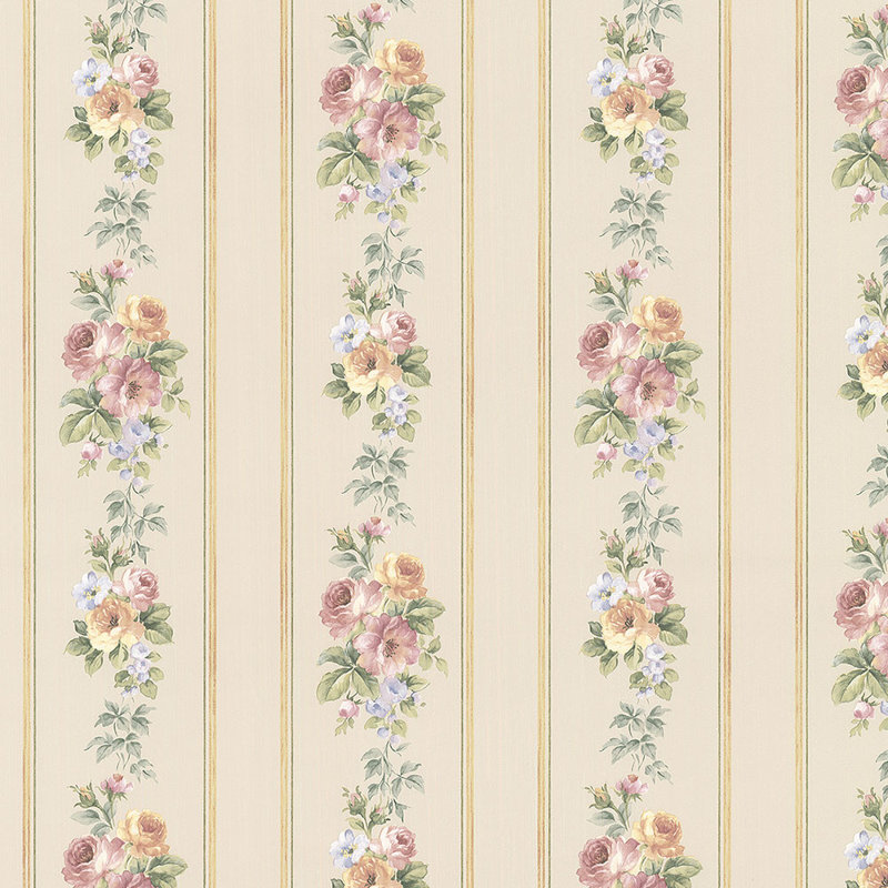 Rouleau de papier peint lisse L 32,7 pi x l 20,5 po Clarksville, Jaune / beige / rose