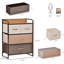 4 tiroirs en tissu et structure en acier pour le vestibule, 3 organisateurs de rangement avec plateau en bois scintillant et érable