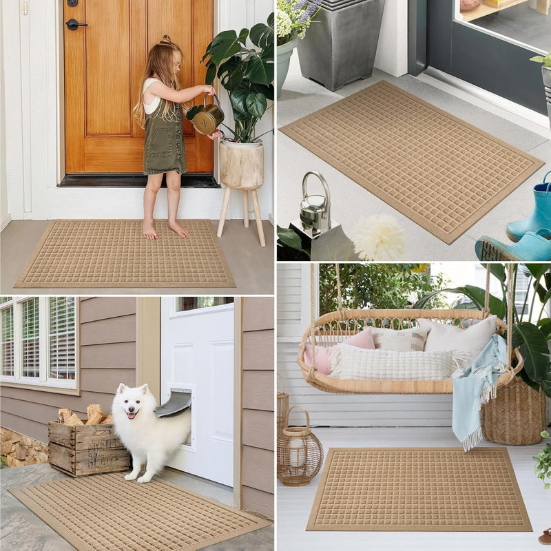 Tapis d'entrée antidérapant en polyester