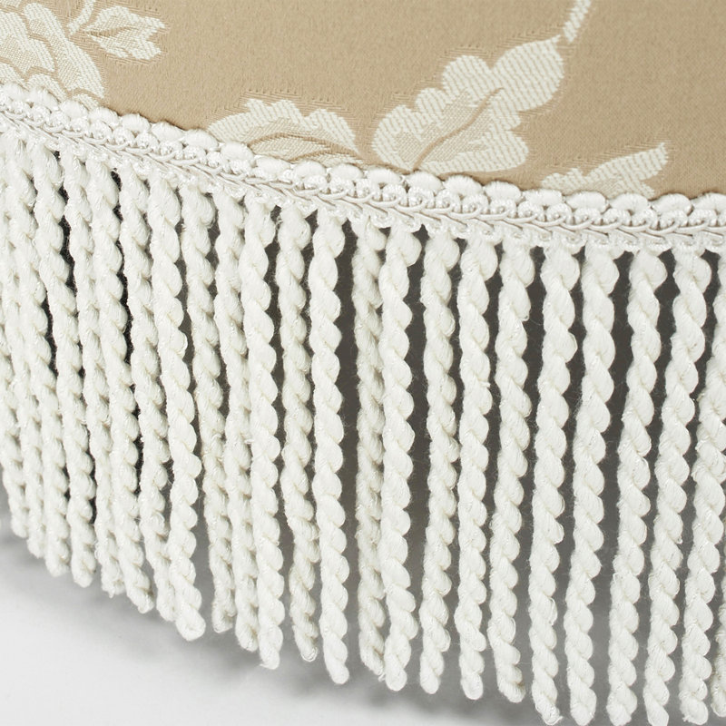 Repose-pieds Neptune, Jacquard floral champagne / bordure ivoire