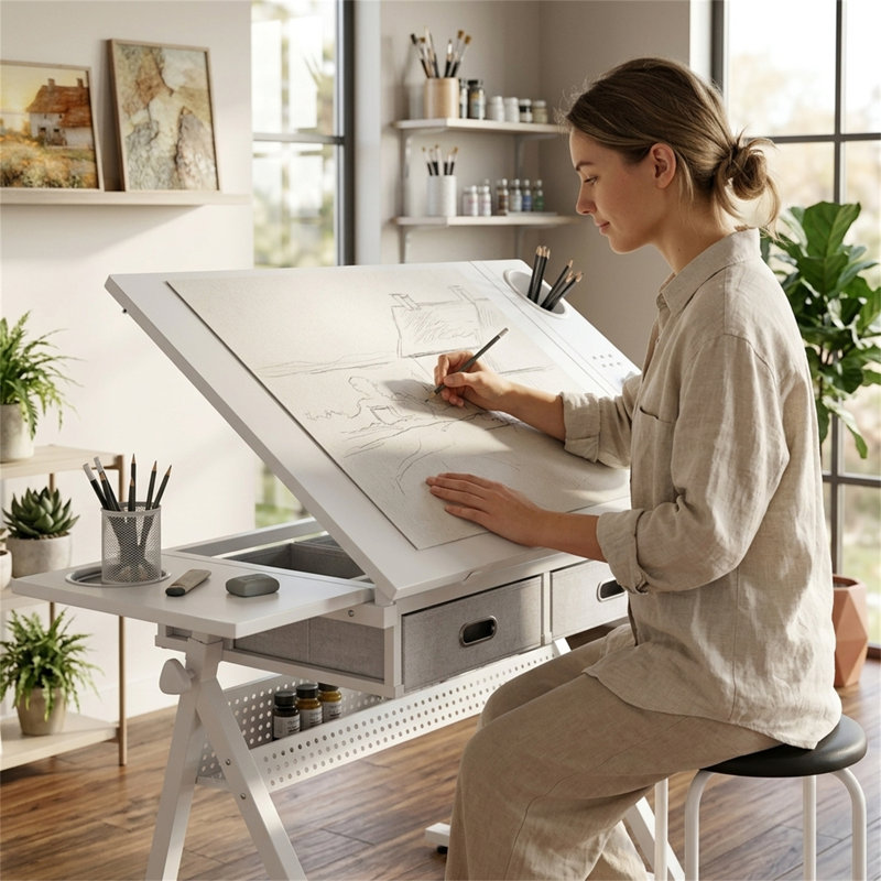 Adjustable Drawing Drafting Table