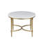 Table basse - surface en marbre blanc avec pieds en métal doré brillant, assemblage requis, l 40,5 po x P 24,5 po, H 17,5 po, capacité de charge maximale de 85 lb