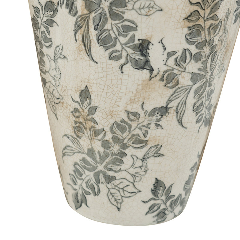 Vase d'appoint en céramique blanche, 11.6" H x 6.7" W x 6.7" D