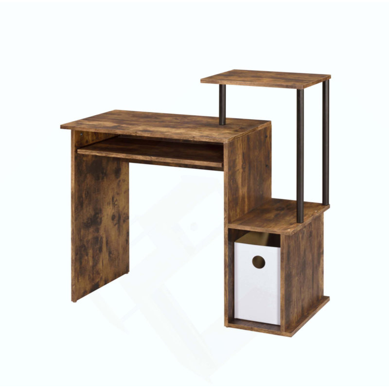 Bureau d'ordinateur avec plateau à clavier et rangement, parfait pour le bureau personnel et le bureau