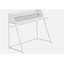 Bureau d'ordinateur, bureau personnel, ordinateur portable, tablettes de rangement, l 48 po, travail, stratifié blanc, métal blanc, contemporain, moderne-679296312