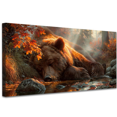 Chute d'automne, art mural sur toile, images de ferme rustique d'automne pour chambre à coucher, salon (20 po x 40 po)