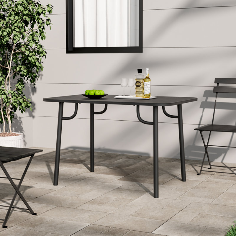 Carmedie Outdoor Garden Metal Table, 75cm H x 120cm L x 80cm W