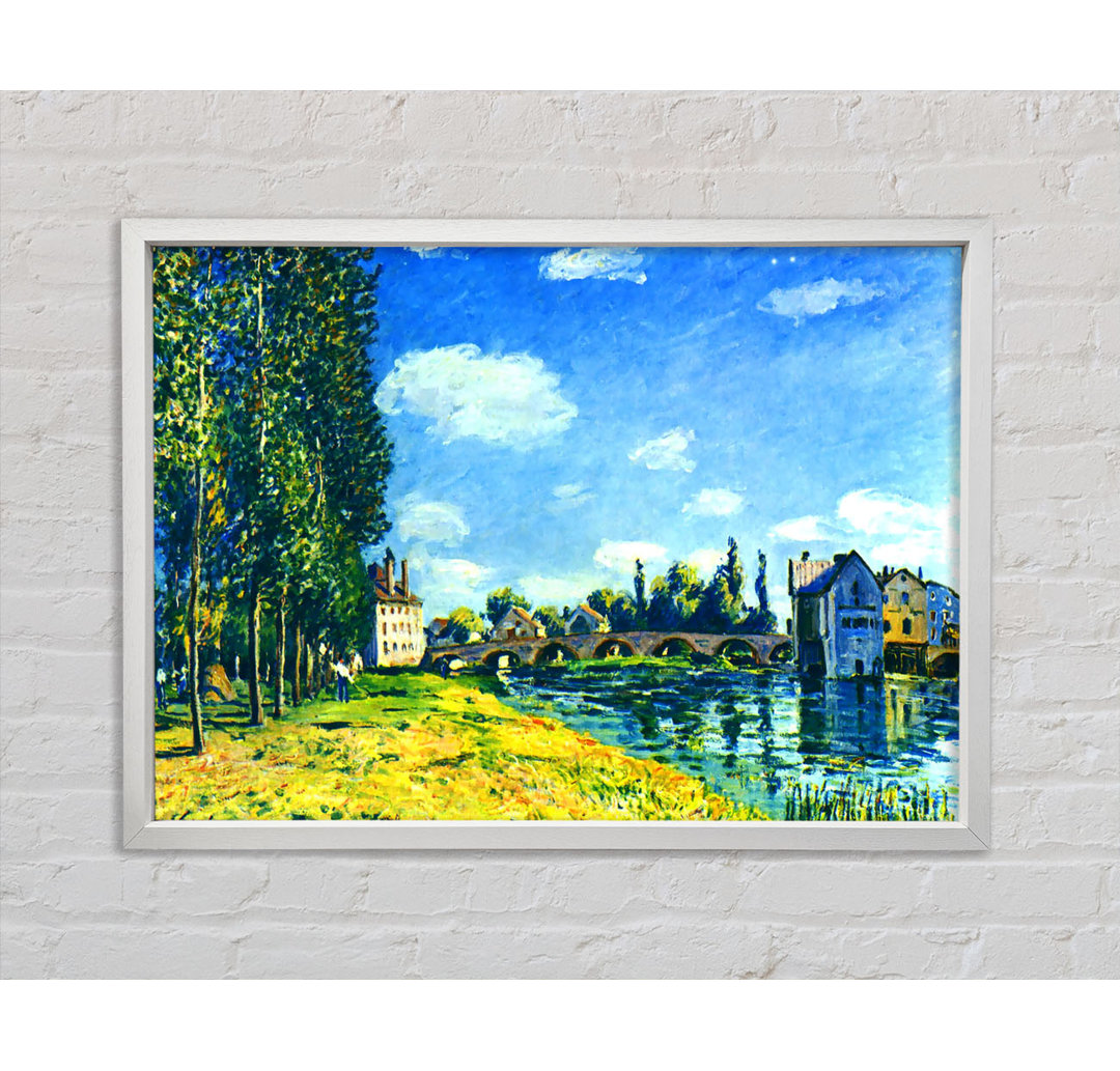 Sisley Brücke von Moret im Sommer - Bilderrahmen Kunstdrucke auf Leinwand