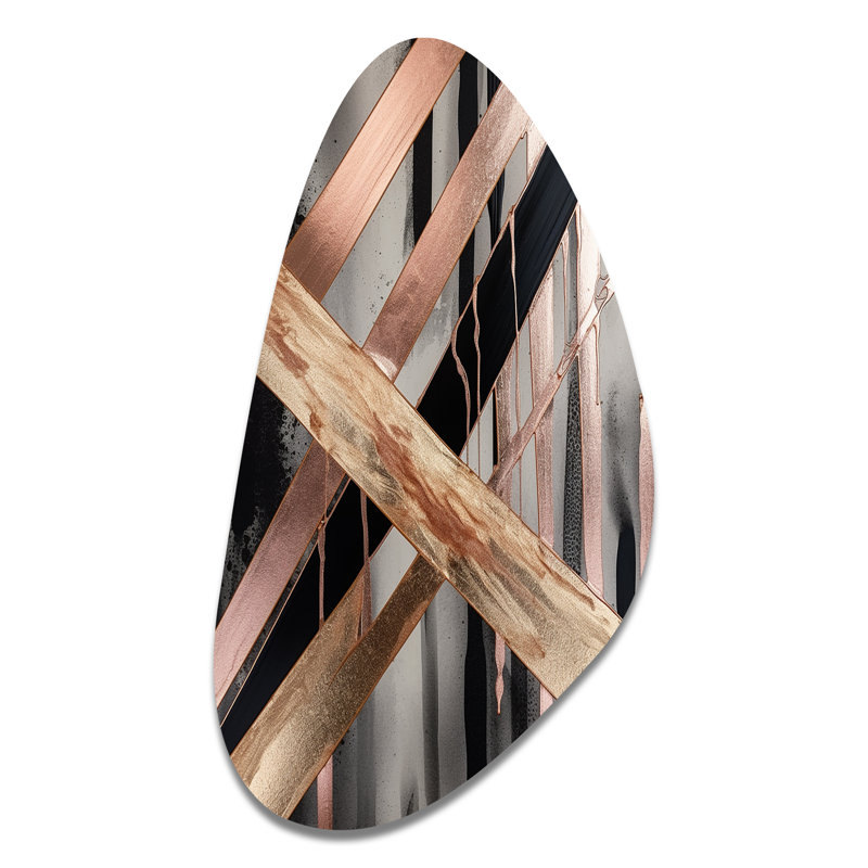 Duvall - Reproduction d'art asymétrique en marbre, sculpture murale en métal de forme unique, H 31 po x l 17 po