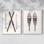 Skis rétro - reproduction encadrée de qualité supérieure - prêt à être accroché - aucun clou requis - aucun clou requis-1791717494-1791717497