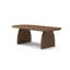 Table d'appoint de salon moderne Modern, base incurvée et noyer naturel, stable pour une utilisation à long terme, installation multifonctionnelle quotidienne