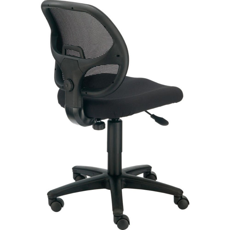 Black Mesh and Fabric Armless Task Office Chair