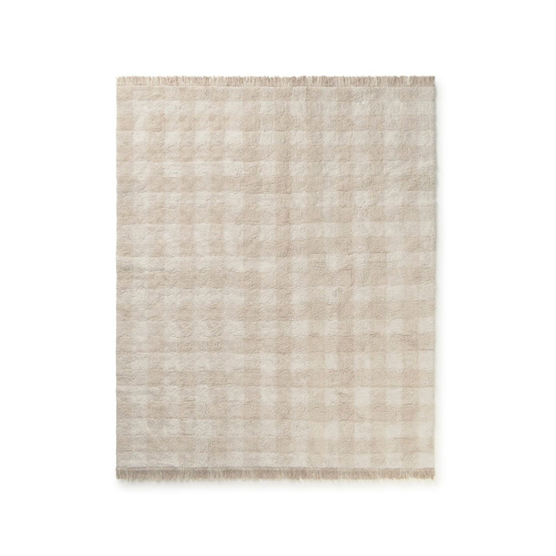 Tapis lavable Vichy, Rectangle 3 pi x 3 pi 11 po, Ivoire ivoire