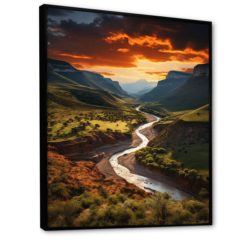 «Beilul Texas Sunset Ultra-Large Angle Landscape Ii», art mural Texas, H 44 po x l 34 po x P 1,5 po, Cadre flottant noir