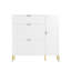 Armoire de rangement en MDF pour chaussures avec tiroirs et tablettes rabattables (blanc), rangement pour chaussures-1577390930