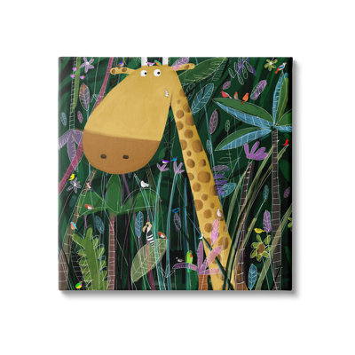Art mural en toile à pois pour enfants, girafe, jungle, safari, brosse XXL par Carla Daly