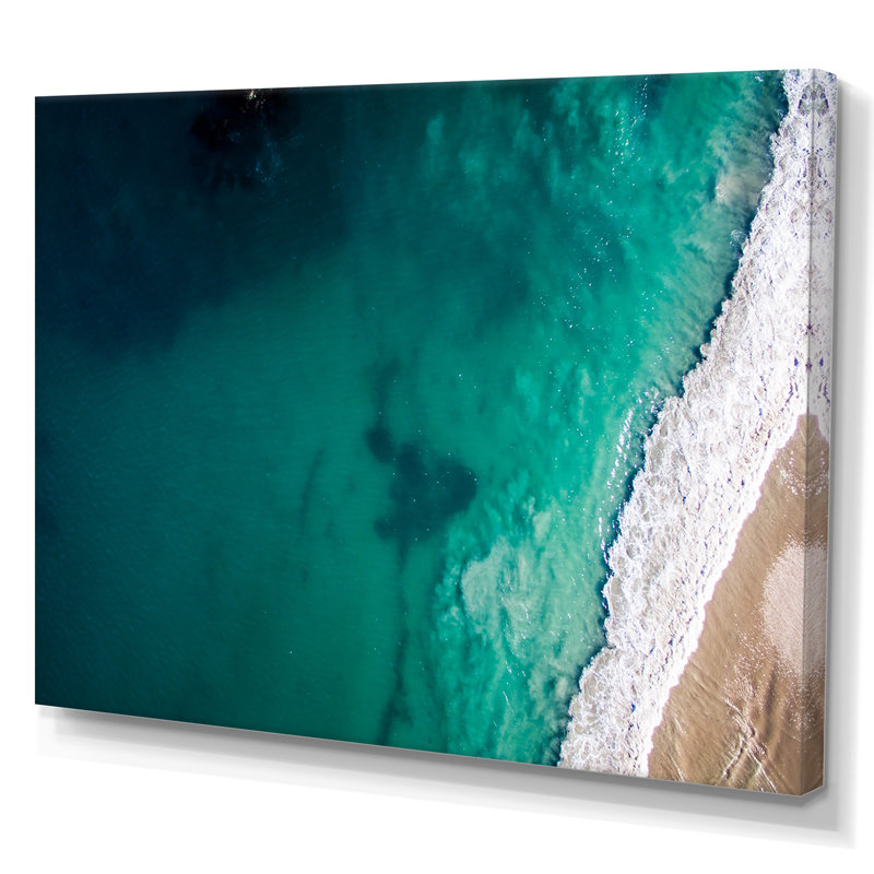 Vue aérienne de Ocean Beach III - reproduction sur toile, H 8 po x l 12 po x P 1 po, Toile tendue