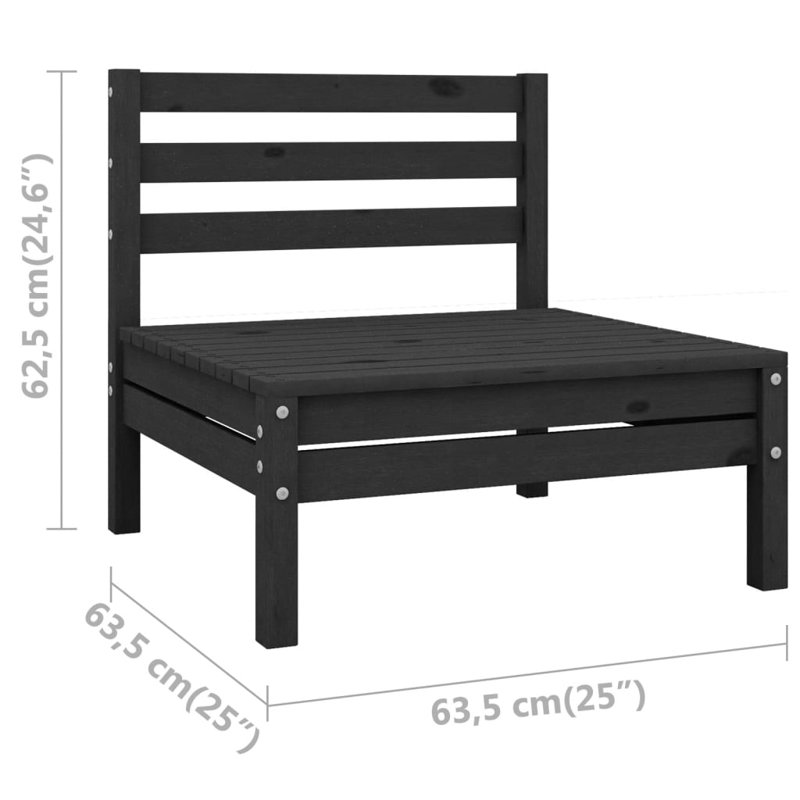 Valleria 4 Piece Lounge Chair, Black
