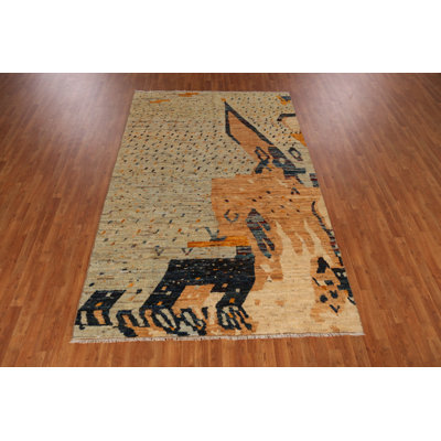 Handmade Moroccan Oriental Area Rug 6x10