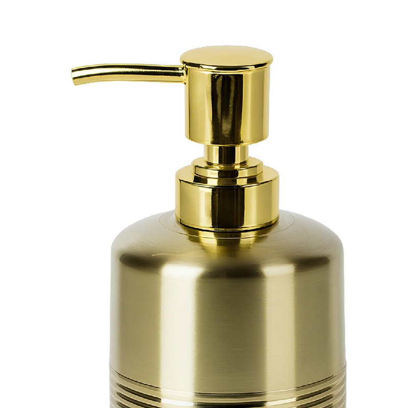 Distributeur de savon compact compact à pompe, accessoire de comptoir décoratif pour lavabo et comptoir de cuisine doré