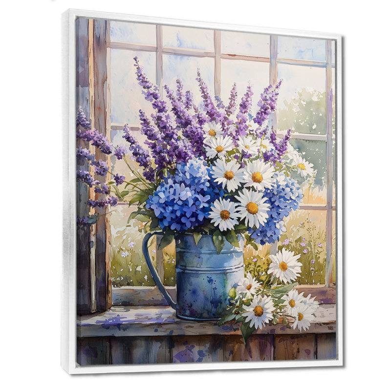 Champlin - art mural floral, Impression encadrée flottante, H 20 po x l 12 po, Blanc