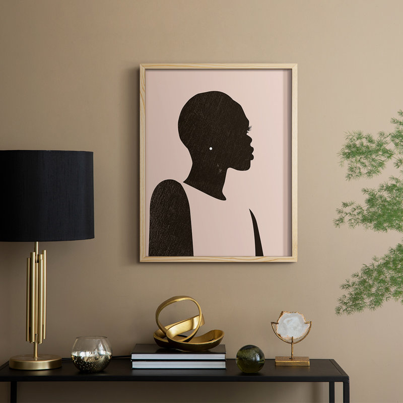 «Pink Silhouette II», reproduction encadrée - bois massif, H 21 po x l 17 po