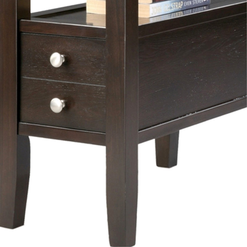 Grande table de bout en bois 24 po avec 2 finitions foncées, capacité de 250 lb, table d'appoint en bois, admirée, poids