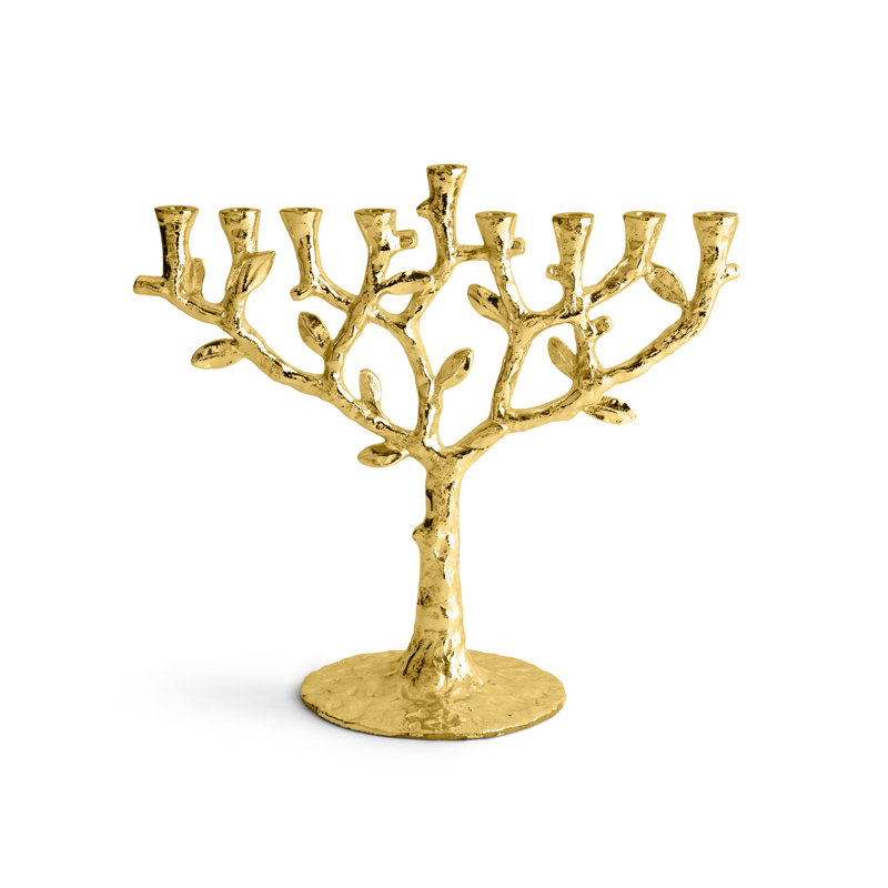 Tree of Life Menorah, Gold