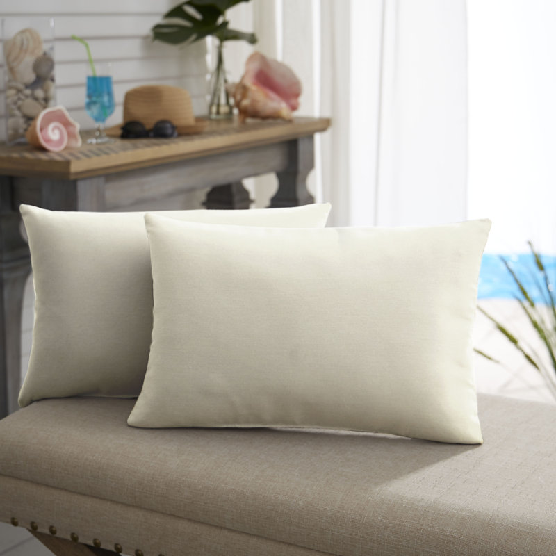  Coussin décoratif intérieur / extérieur Knife Edge, 13 po x 20 po, Toile Sunbrella® naturel