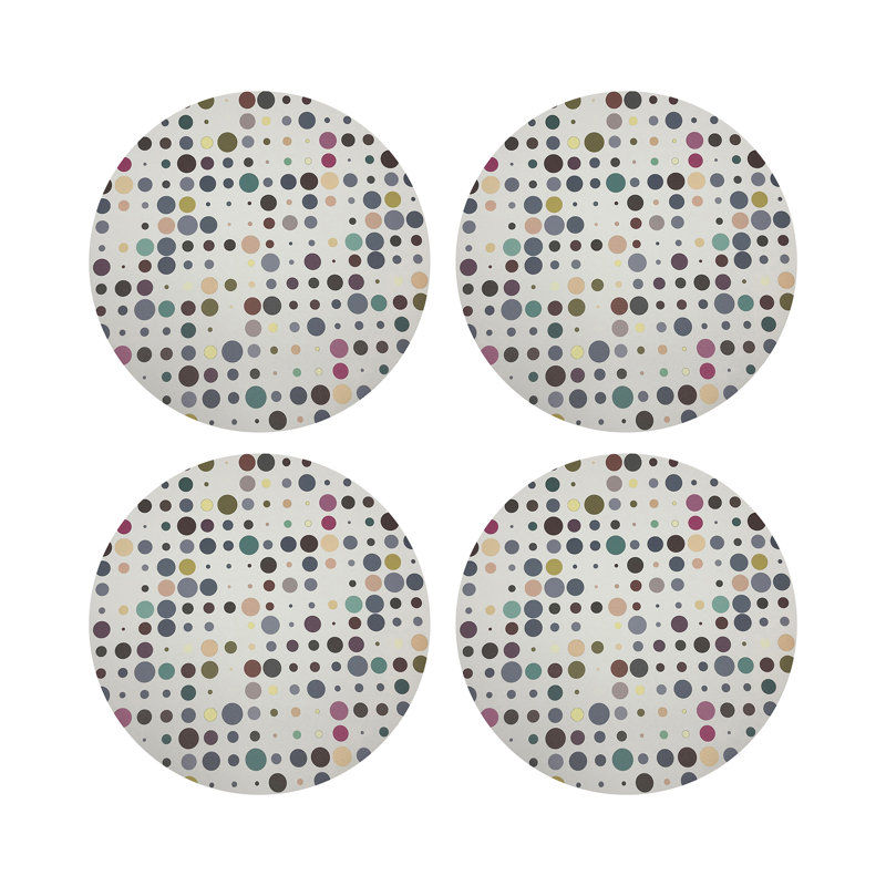 Mod Confetti Sophisticate Vegan Leather Round Coasters, Sophisticate