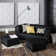 Causeuse convertible et repose-pieds Shontae Zipline - Denim, noir