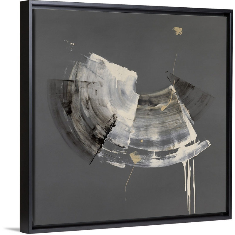 « glassine », peinture sur toile, H 17,7 po x l 17,7 po x P 1,75 po, Cadre flottant noir
