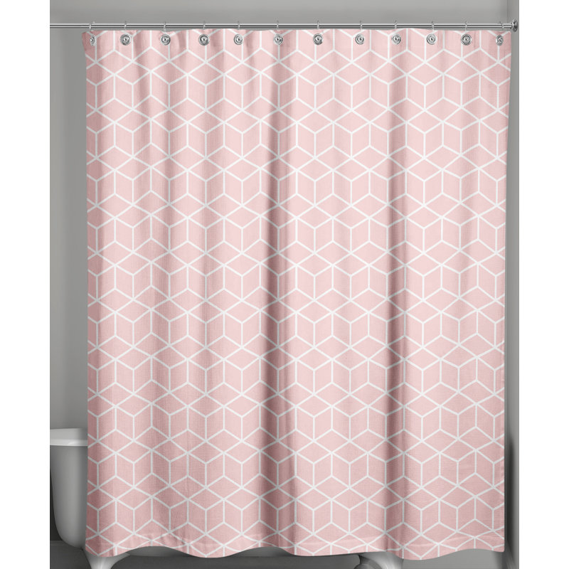 Rideau de douche simple Bakstran, Rose / blanc