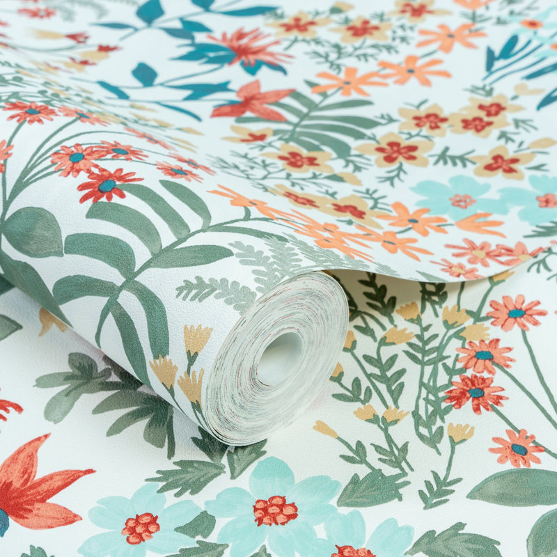 Arcadia Collection Classical Floral Wallpaper Roll, Red