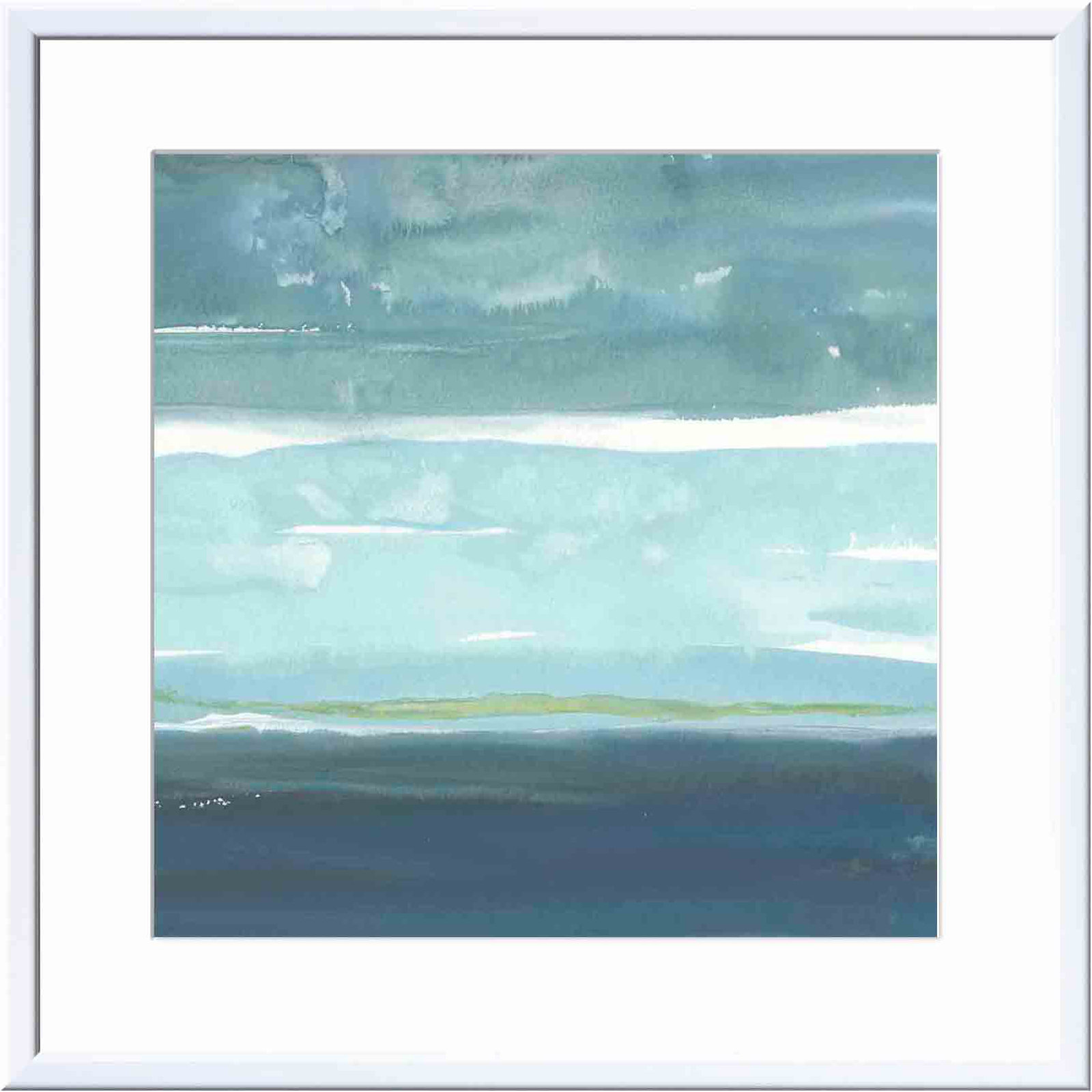 Teal Horizon II by Rob Delamater, 20"H x 20"W, Gold