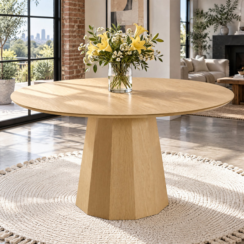 Table de salle à manger en bois massif, H 30 po x L 46 po x l 46 po, Chêne