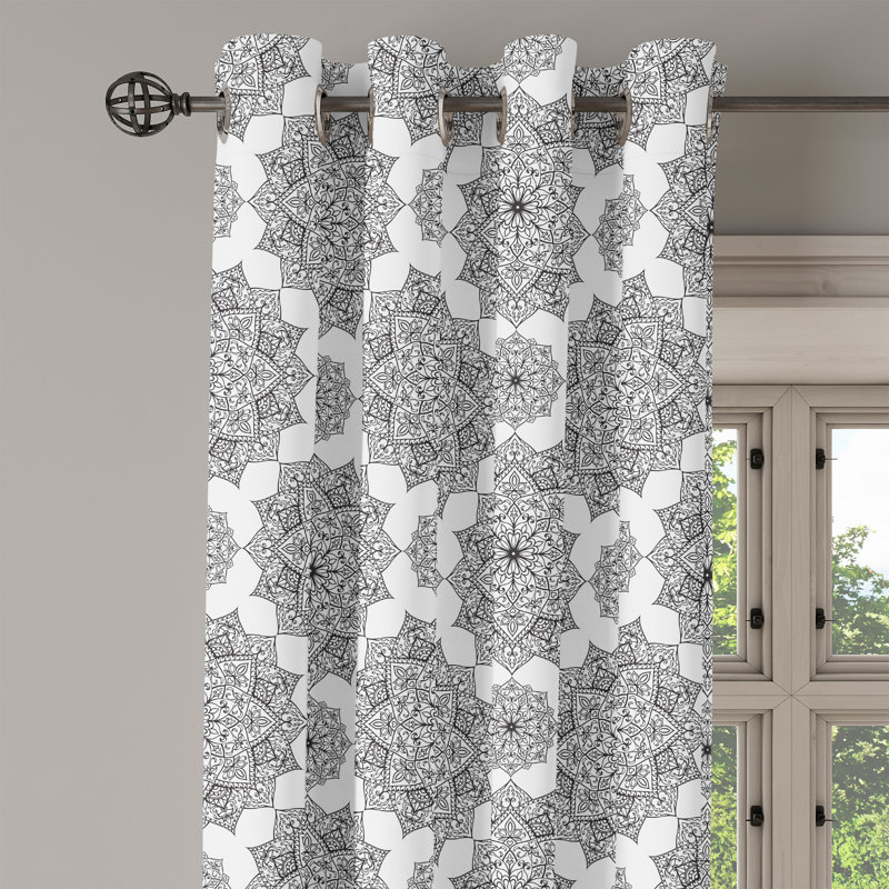 Rideau décoratif à œillets noir 2 panneaux Dakota Fields, 50 po x 54 po, noir, L 50 po x L 108 po