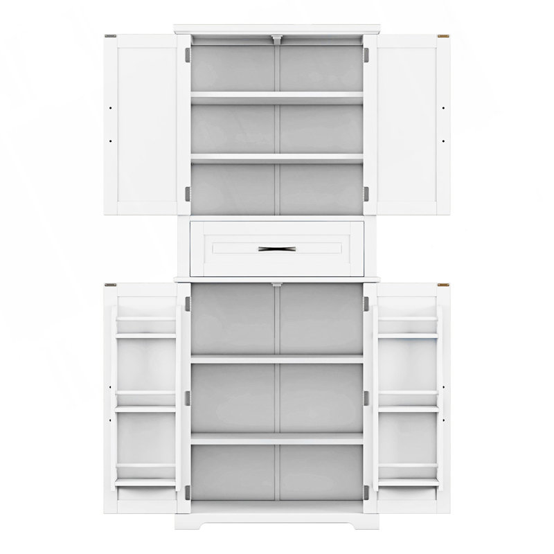 Bathroom Storage Cabinet With Multi-Functional Storage Space, Accent Cabinet, White