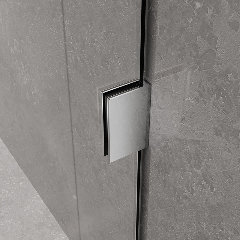 34 In. W X 78 In. H Frameless Single Fixed Shower Panel With 3/8 In. Clear Glass, Chrome