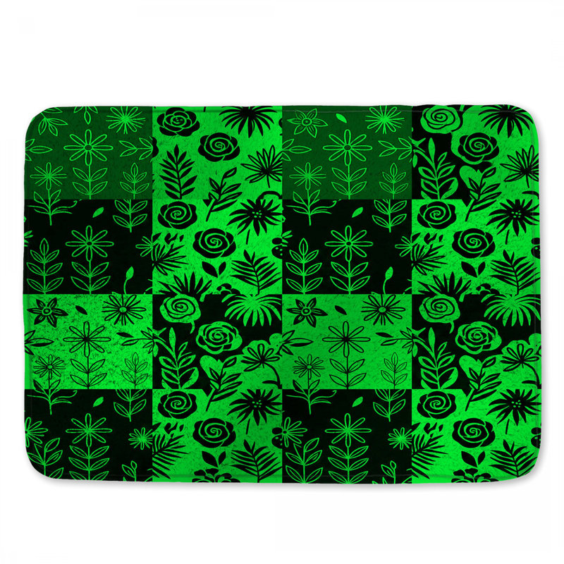 Tapis de bain vert, L 24 po x L 17 po