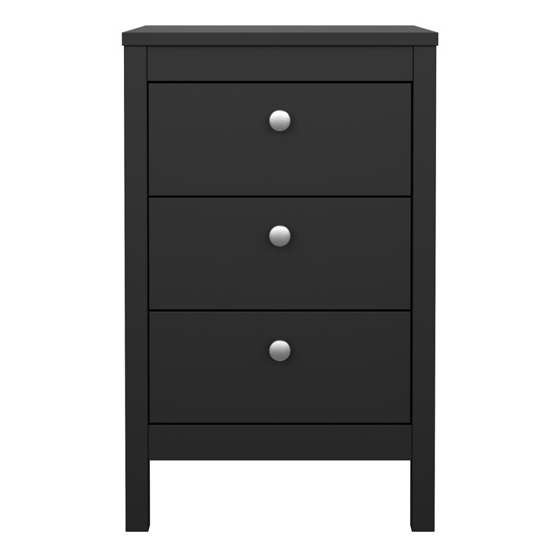Reeni 43.8cm W Manufactured Wood Bedside Table, Black