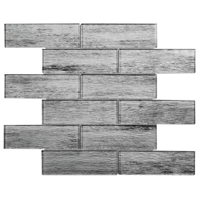 12" x 12" Glass Wood Look Mosaic Wall & Floor Tile