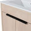 Meuble-lavabo autoportant avec lavabo en céramique et 2 portes d'armoire à fermeture en douceur