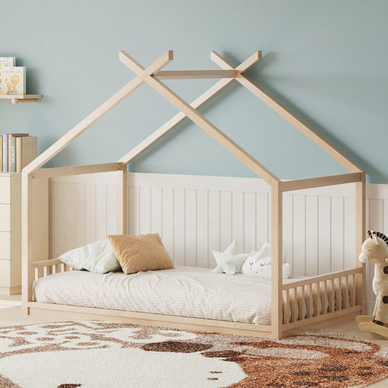 Lit pour enfant Montessori, Naturel, Double