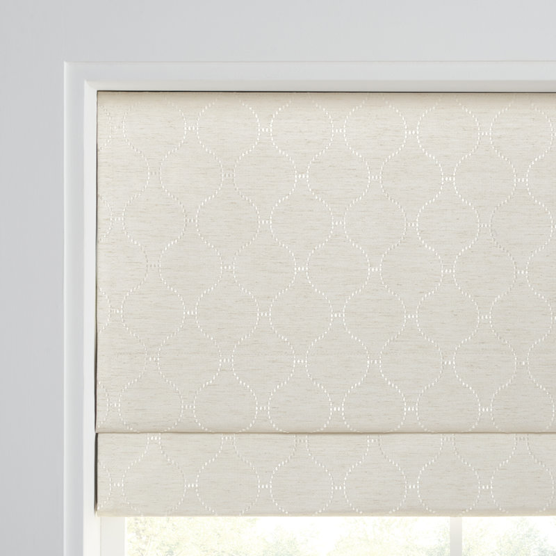 Ivory Cordless Blackout Woven Roman Shade 27" x 64"