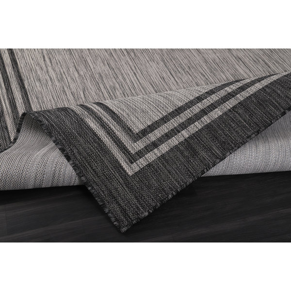 Wade Logan® Waikiki Gray/Dark Gray Indoor/Outdoor Rug & Reviews | Wayfair