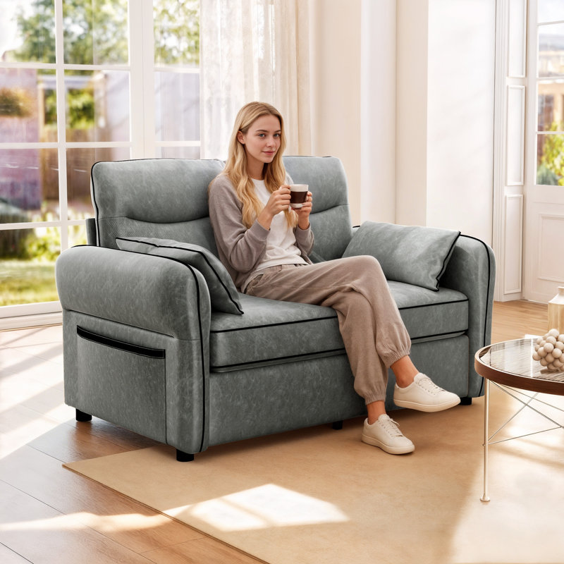 2 Seater Faux Leather Loveseat