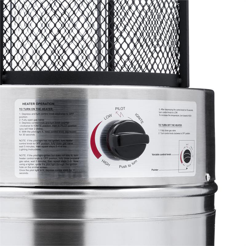 Propane Standing Patio Heater, Silver