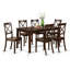 7-Piece Rectangle Cappuccino Finish Solid Wood Top Dining Table with 6 Chairs with Lattice Back