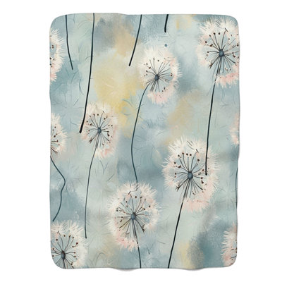 Pastel Dandelion Motifs - Couverture Sherpa de qualité supérieure 1 pièce